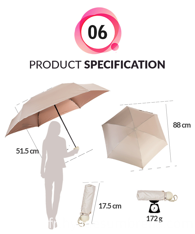 Light Compact Multiples couleurs 5 parapluie pliant Spec Light Compact Multiple Colors 5 Folding Umbrella Spec